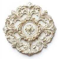 Ornate decorative wall piece with intricate floral patterns and a central medallion. photo