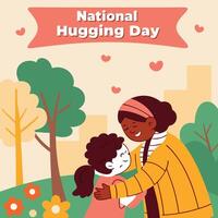 happy national hugging day vector