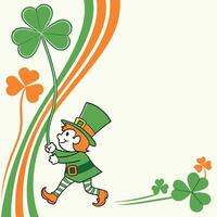 leprechaun with a shamrock vector