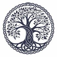 the celtic tree of life in a circle vector