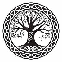 celtic tree of life tattoo design vector