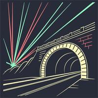 a tunnel with a light beam coming out of it vector