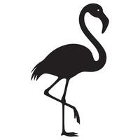 Simple Black Silhouette of a Flamingo vector