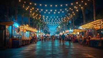 Night Market Under String Lights photo