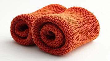 Close-up of a Rolled Orange Knit Fabric photo