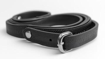 Black Leather Strap with Silver Buckle photo