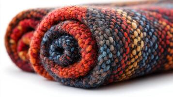 A close up of a knitted blanket photo