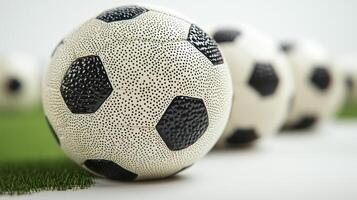 Close-up of a Soccer Ball with Dotted Pattern photo