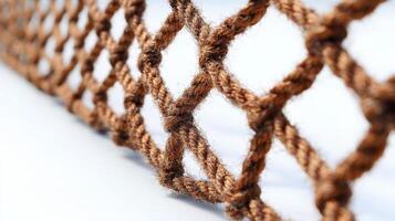 Close-Up of a Brown Rope Net photo