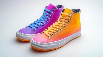 Colorful Gradient Sneakers with White Background photo
