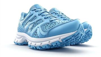 Blue Running Shoes on a White Background photo