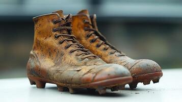 A Pair of Worn Leather Boots photo