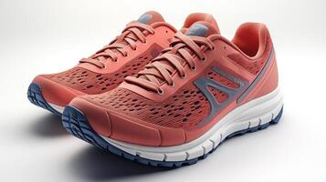 Pair of Pink Running Shoes With White Soles photo