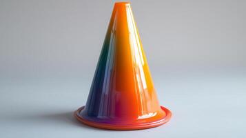 Colorful Conical Object on a White Background photo