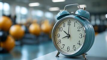 Retro Alarm Clock in a Fitness Center photo