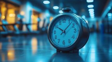 Clock in a Modern Gym Interior photo