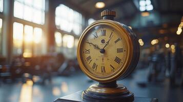 Antique Clock in Industrial Setting photo