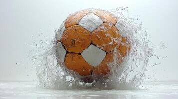 Soccer Ball Splashing into Water photo