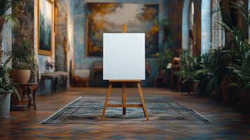 Blank Canvas in an Art Gallery photo