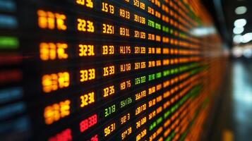 Financial Data Display, Stock Market Numbers photo
