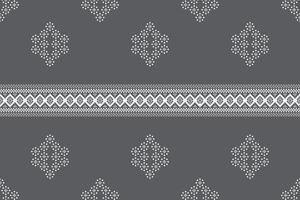 Pixel design of ethnic pattern gray grey color background motif. vector