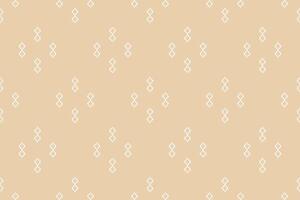 Cross stitch motif fabric pattern brown cream color background ethnic pattern decor. vector