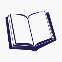 Minimalist Writing Icon Open Book with Feather Quill Line Art Sketch vector