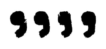 Doodle quotation mark by pencil. Hand drawn chalk comma set for speech bubble. crayon apostrophe icon for conversation. Sketch scribble sign. Punctuation symbol on white background vector