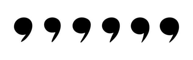 Doodle quotation mark set. Hand drawn comma for speech bubble. comic apostrophe icon for conversation. Sketch scribble sign. Punctuation symbol on white background vector