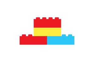 colored building block toy. concept of edifice, industry, engineering, brainstorming, development. isolated on white background. flat style trend modern logotype design vector