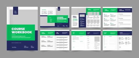 Course Workbook Design, Course handbook Template. vector