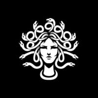 medusa head logo with abstract snake vector