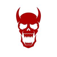 abstract red devil skull logo vector