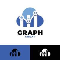 cloud graph icon logo design template vector