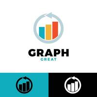 circle arrow graph icon logo design template vector