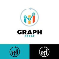 circle arrow graph infographic icon logo design template vector