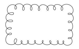 Abstract Ornament. Simple frame, border. Spiral, lines, curls. Banner, place for text. Doodle, hand drawing. White isolated background. vector