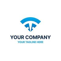 T Letter Signal Data Wifi Broadcast Logo vector