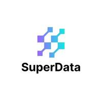 S Letter Data Blockchain Linked Squares Logo vector