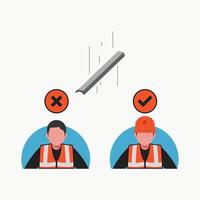 Use helmet for safety from falling object stock vector