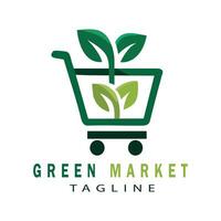 Eco friendly shop logo design vector
