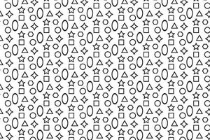simple abstract black color stroke different shape design pattern seamless geometric shape pattern in black and white vector