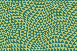 simple abstract dark color triangle wavy distort pattern on light olive color background dynamic optical illusion triangle pattern with distorted geometry in yellow and green vector
