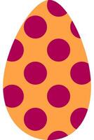 an orange and red polka dot egg with a white background vector