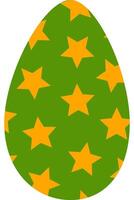 an flat easter egg with yellow stars on it vector