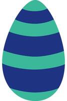 a blue and green striped egg with a white background vector