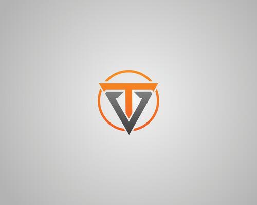 Letter VT, TV triangle unique logo design concept template.