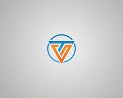 Triangle letter GT or TG unique logo design concept template. vector