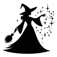 Dark Magic Unleashed The Power of the Flying Witch vector