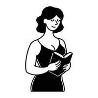 Wisdom in Pages A Womans Love for Books vector